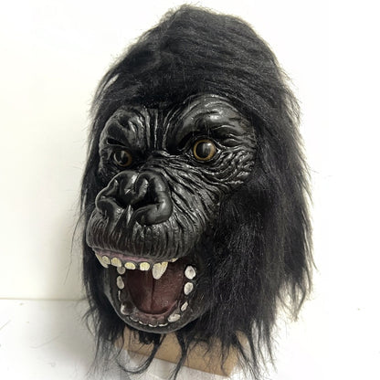Black Realistic Gorilla Latex Mask for Halloween Party Cosplay Costume Prop Full Face Animal Headgear