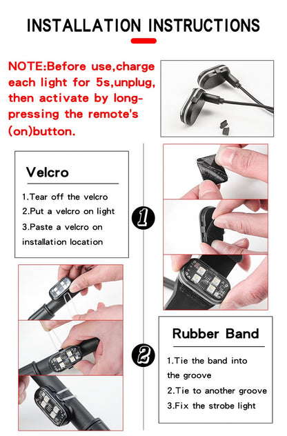 2/4/6pcs Wireless Remote Control LED Strobe Light for Car Auto Motorcycle Bike Drone Scooter Anti-collision Warning Lamp Flash