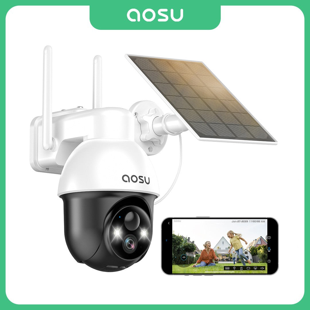 AOSU 3MP PTZ Solar Security Camera 5000mAh Battery Wireless 2.4Ghz WIFI Camera PIR AI Detection 2-Way Audio Outdoor CCTV Camera