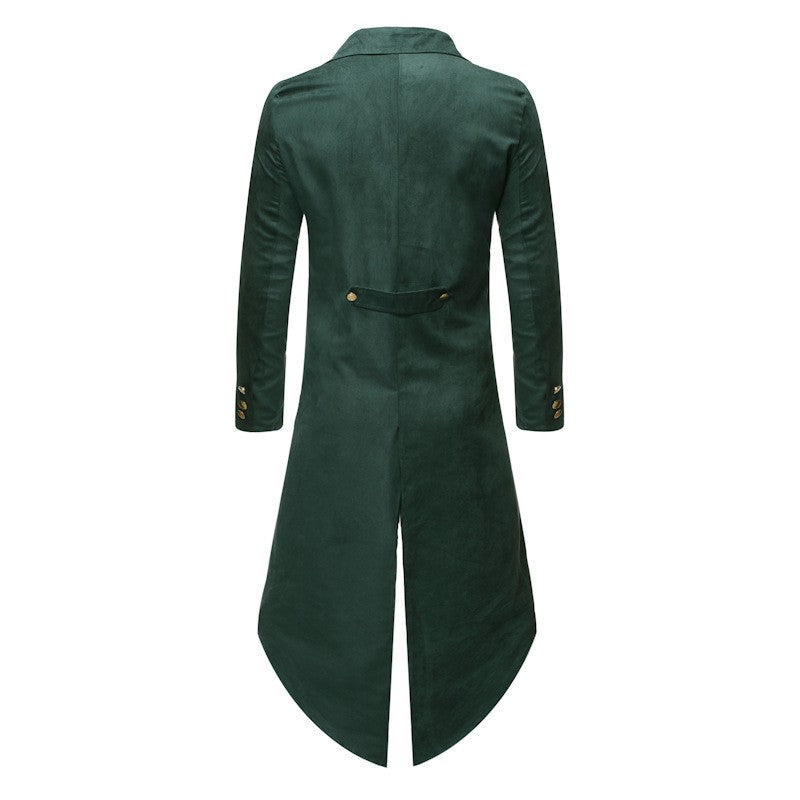 New 2025 Vintage Gothic Steampunk Tailcoat Men Slim Fit Long Sleeve Blazers Male Fashion Party Banquet Halloween Cosplay Costume