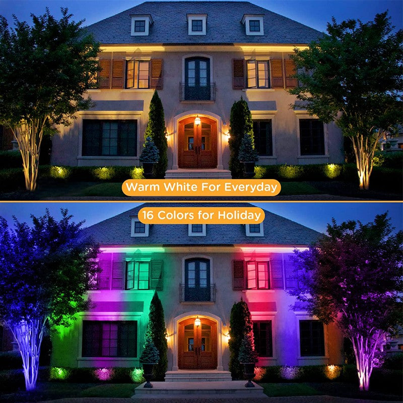 10W RGBW Outdoor Spot Light with Remote Control LED Spike Light Waterproof 110V 220V Landscape Spotlight for Garden,Lawn,Path