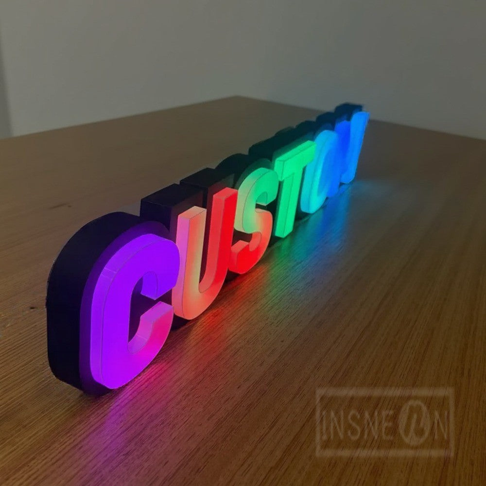 Custom RGB Metal LED Sign Wall Logo Outdoor Luminous Letter Company Store Light Signboard,Business 3D Acrylic Signage Decoration