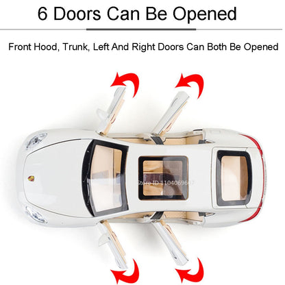 1:24 Scale Panamera Miniature Car Model Toys Alloy Diecast with 6 Doors Opened Pull Back Toy Vehicles for Kids Birthday Gift