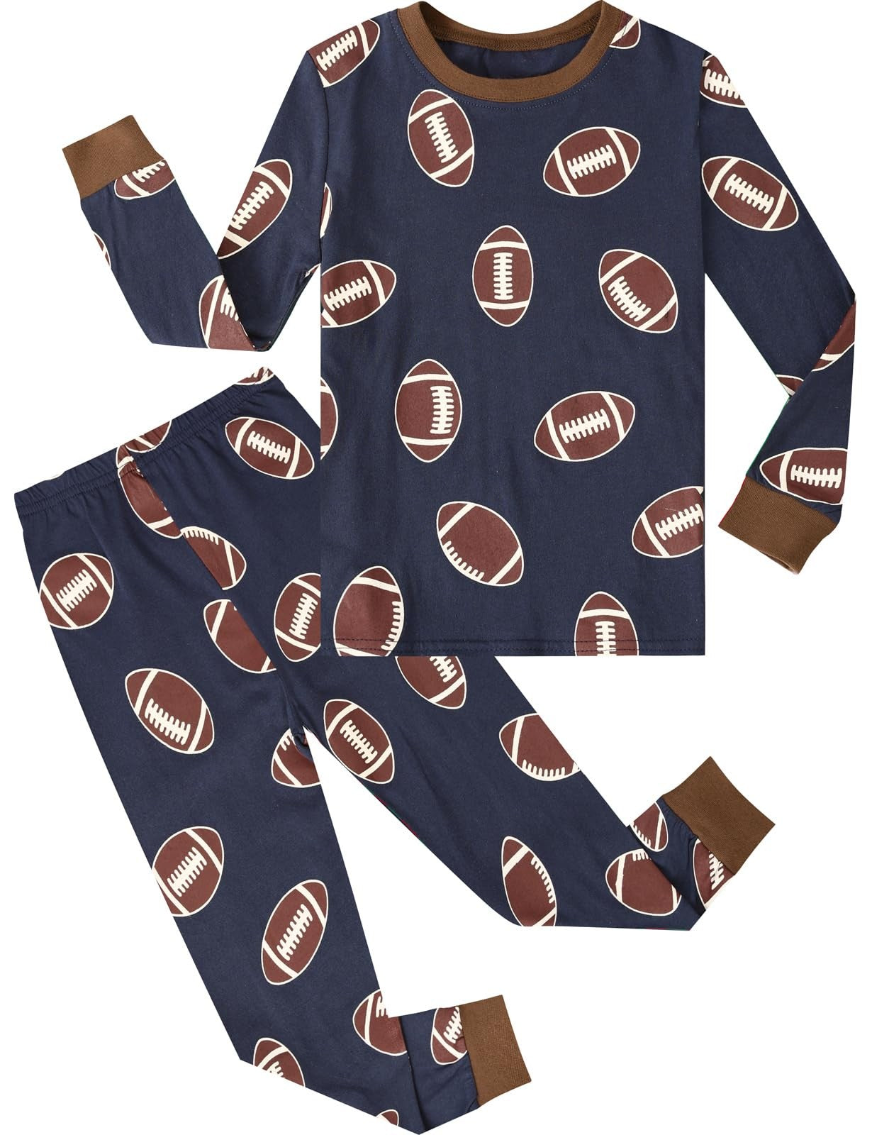 Kids Boys Football Pajamas Set Child Sport Theme Pyjamas Toddler Girls Rugby pijama Cotton Christmas PJS 2-14 Years