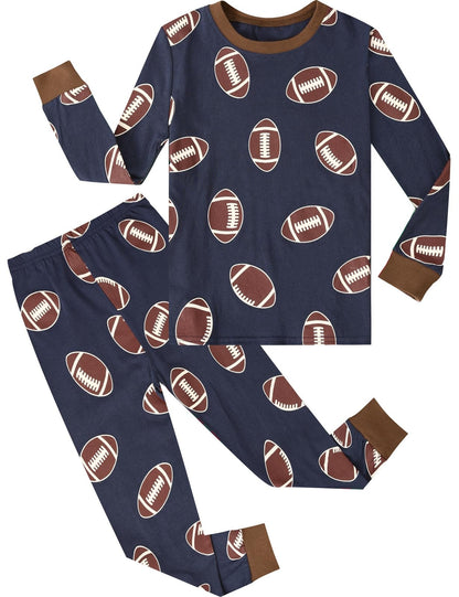 Kids Boys Football Pajamas Set Child Sport Theme Pyjamas Toddler Girls Rugby pijama Cotton Christmas PJS 2-14 Years
