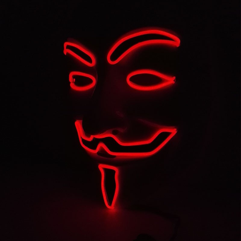 Halloween LED Vendetta Mask Night Club Carnival Party Festival Decoration Cosplay Vendetta Guy Fawkes Mascara Glowing V Mask