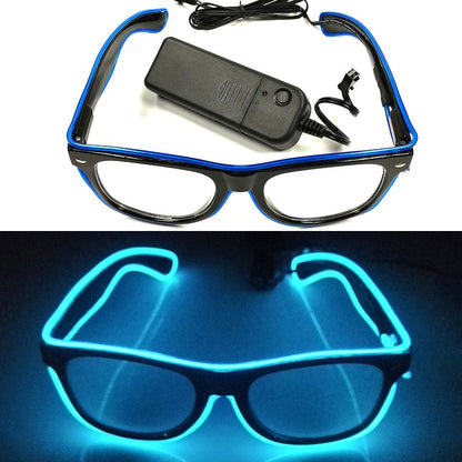 1PC Light Up LED Glasses Glow Sunglasses EL Wire Neon Glasses Glow in The Dark Party Supplies Neon Party Favors for Adults