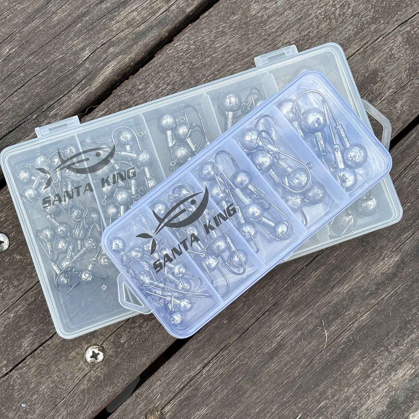 SantaKing 33/70Pcs Jig Heads Fishing Hooks Crappie Jigs Unpainted Jig Heads Round Ball Sharp Fishing Jigs Hooks