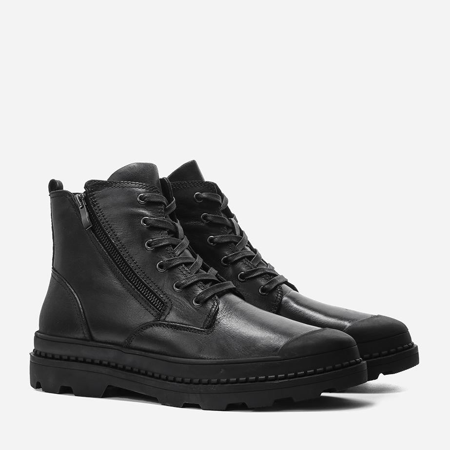 Botas Masculinas de Couro Legítimo Natural Feitas à Mão Estilo Retrô para o Inverno #9550
