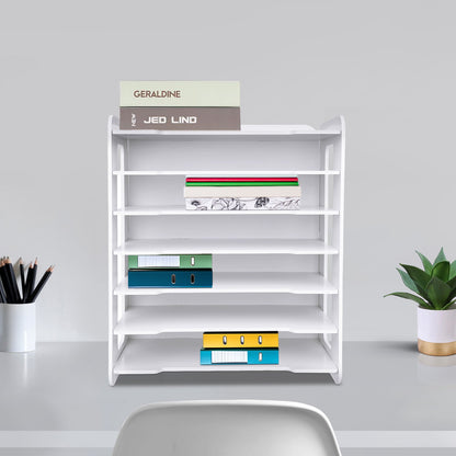 7-Layer File Organizer with PVC Material, Easy Assembly, Space-Saving Storage for Desk, Ideal for Home, Office, and School Use