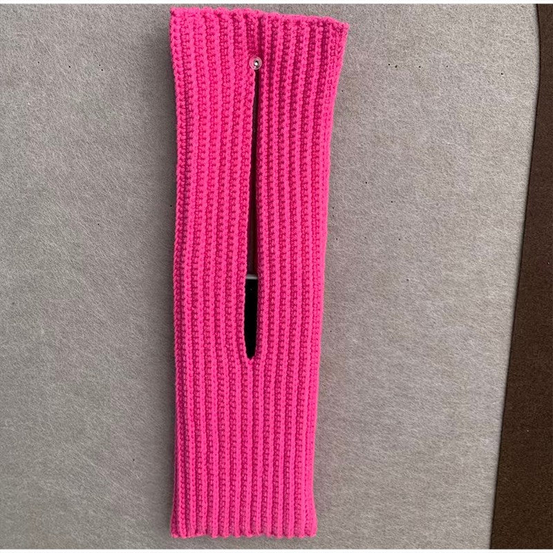 Knitted Phone Bag Scarf Style Unisex Crossbody Shoulder Phone Pouch Colorful Portable Slim Pocket Casual Phone Storage Accessory