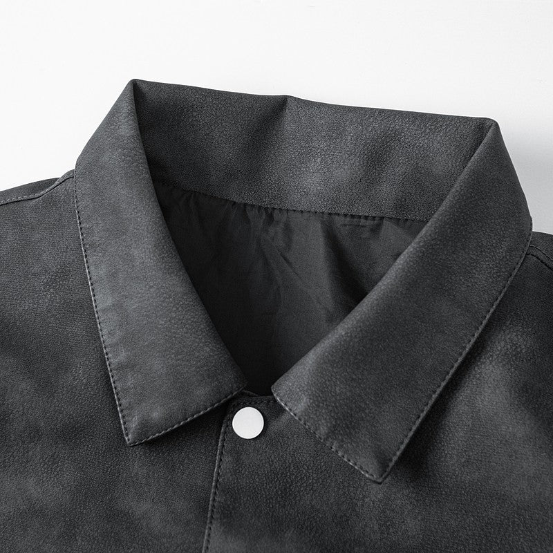 Leather Jacket Men Suede Coats Black Pockets Oversized 6XL 7XL 8XL Plus Size Street Motorcycle Button Autumn Brand Waterproof