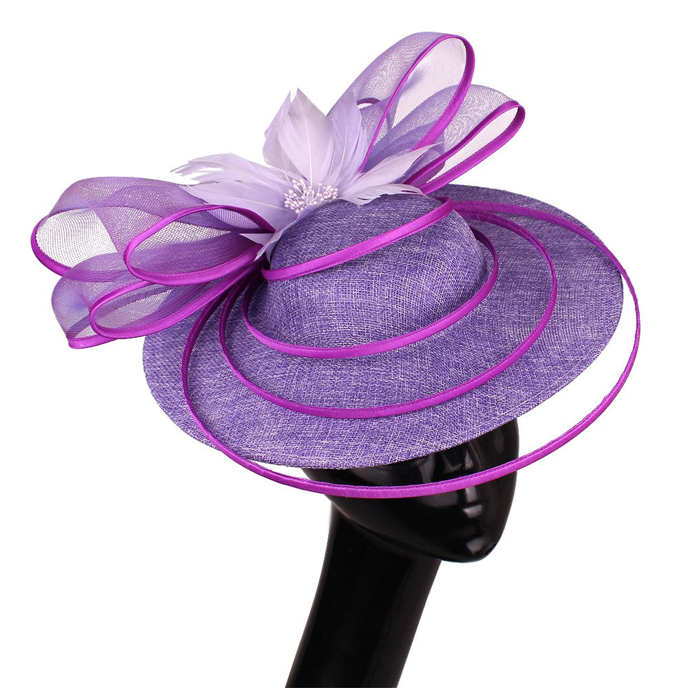 Chapéus Fascinators Femininos Multimodais com Laço de Flor Imitação Chapéu Noiva Derby Pillbox Casamento Acessórios de Cabelo