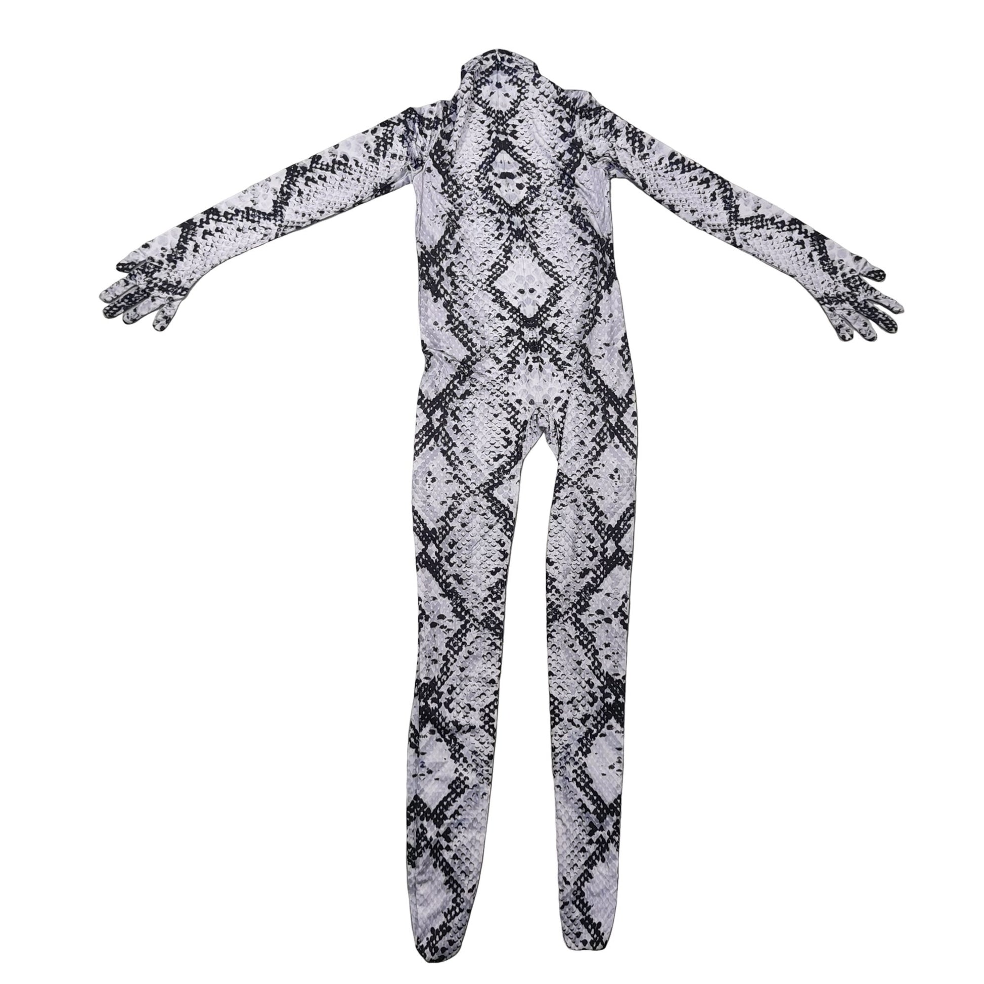 Animal Print Zentai Bodysuit Snake Tiger Pattern Long Sleeve Footed Full Body Jumpsuit Men Women Cosplay Costume For Halloween