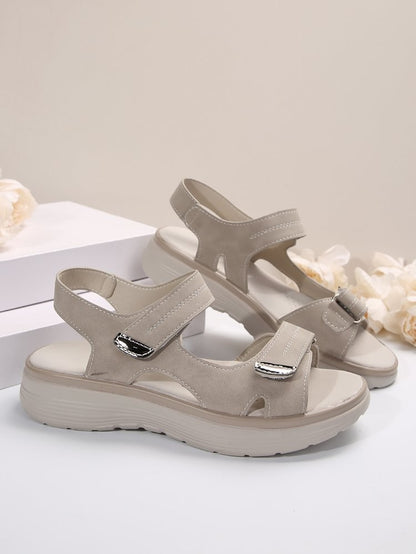 Summer 2024 New Sandals for Women Sports Style Wedge Heels Light Velcro Plus-size Slippers for Women