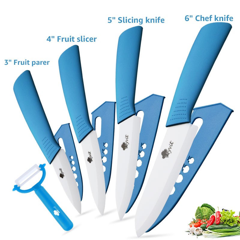 Conjunto de Facas de Cerâmica para Cozinha, 3 4 5 6 polegadas, Faca do Chef, Utilitária, para Fatiar, Cortar Frutas, Legumes, Comida de Bebê, para Descascar, Cabo Antiderrapante