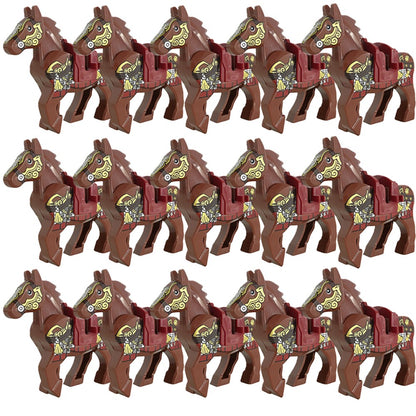 Blocos de Montar Zoológico Medieval Acessórios de Personagens Montarias Animais Cervos Elefantes Camelos Lobos Cavalos de Guerra Tijolos Brinquedos Presentes K080