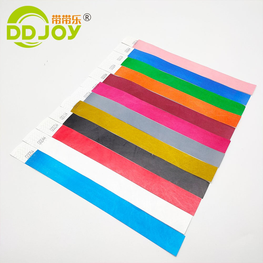 100pcs Colorful Neon Paper Wristbands Mixed Multicolor Waterproof Bracelet charms for Events Festivals,non-custom
