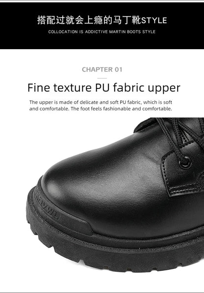 Men's Leather Boots Four Seasons Outdoor Casual Hiking Boots Retro Fashion Work Boots Thick Bottom Ankle Boots Anti-slip Fleece