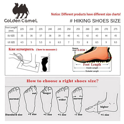 GOLDEN CAMEL Waterproof Hiking Shoes Men and Women Outdoor Anti-Slip Climbing Trekking Shoes for Men 2023 Leather Hiking Boots