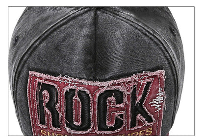 Korean version washed letters spring and autumn men's and women's fashion shabby denim baseball cap sunhat Official Website