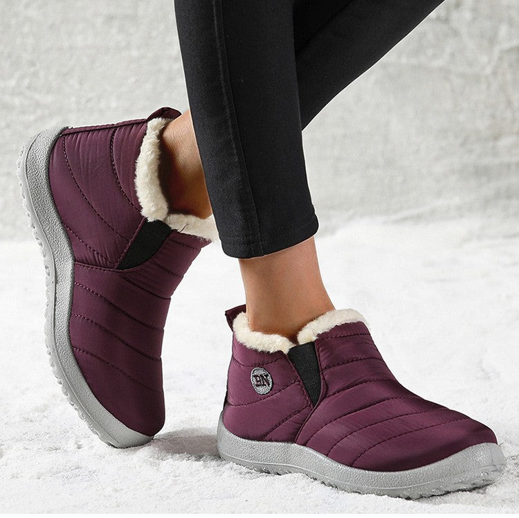 Women Boots Waterproof Winter Boots Fur Shoes Women Slip On Ankle Boots Snow Botas Mujer 2025 Winter Shoes Couple Short Boot