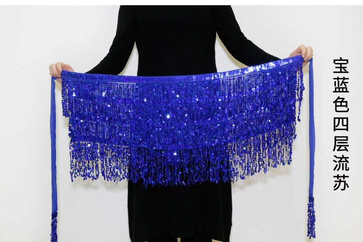 Sexy Sequins Tassel Dancewear Mini Skirt Women Clothes Jupe Femme Belly Dance Skirts Ladies Faldas Performance Stage Bottom Saia