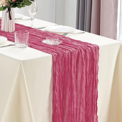 10Pcs Cheesecloth Table Runner Boho Gauze Table Runner 40x270cm Romantic Table Runner for Wedding Bridal Shower Birthday Party