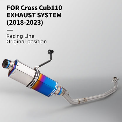 Motorcycle full exhaust system For Cross super CUB110 CC110 CUB125 CUB CC110 2021-2024 High performance low/high exhaust