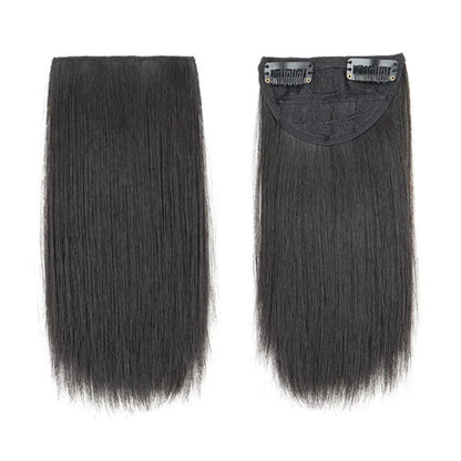 10cm Extensão de Cabelo Sintético Curto Liso Invisible Pad Forro Lateral Superior da Cabeça Aplique para Mulheres