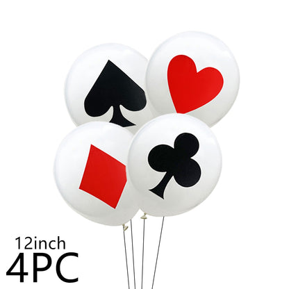 2/12PC 12/18Inch Poker Casino Latex balloon aluminum foil balloons Wedding Christmas Party Baby Shower Birthday Decoration