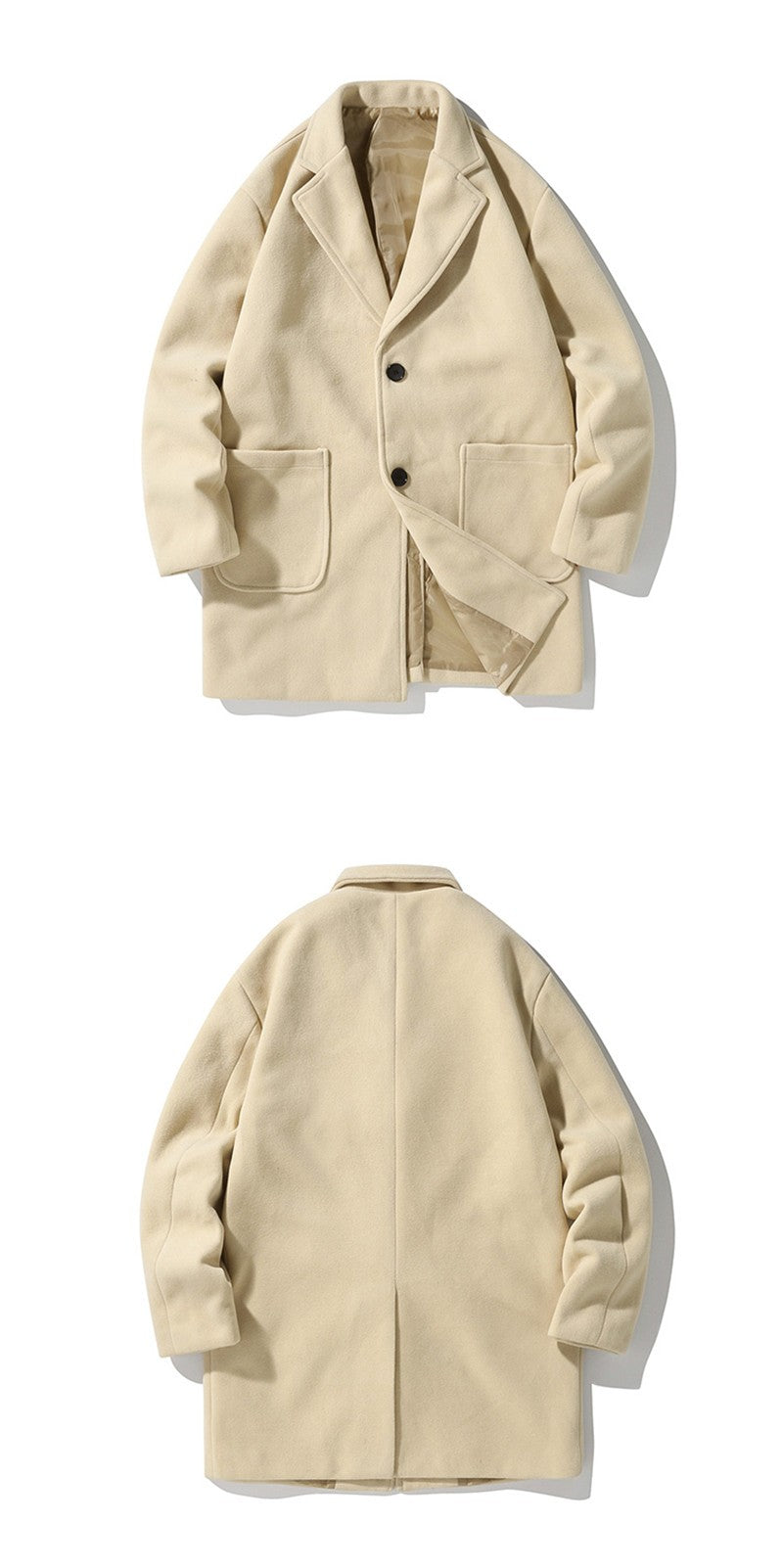 VERSMA Japanese Trendy Causal Vintage Winter Thick Wool Trench Coat Men Autumn Oversized Long Sleeve Male Overcoat Plus Size 5XL