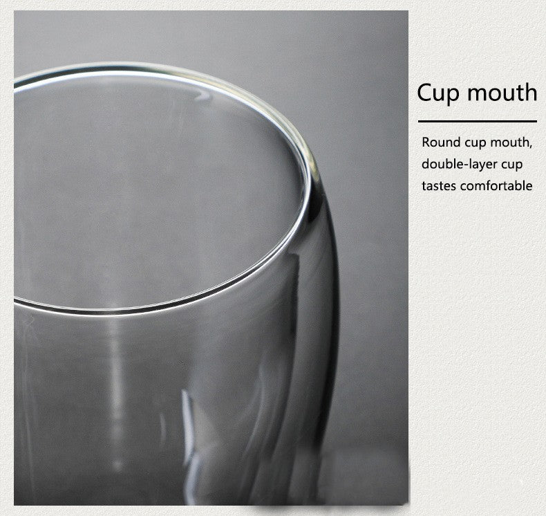 Caneca transparente de parede dupla 2-6 peças Copo de café e leite de vidro borossilicato alto resistente ao calor para casa e escritório