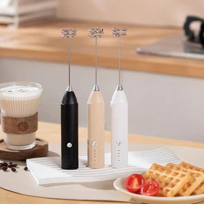 Máquina de café portátil, batedor de ovos portátil, batedor de bebidas recarregável de 3 velocidades, batedor de geleia, espumador de leite, misturador de alimentos para cozinha doméstica