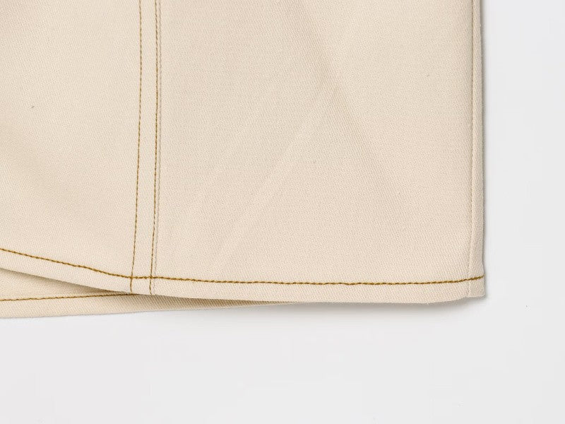 ETJ 2025 summer new  women's elegant fashion waist pleated V-neck short-sleeved temperament denim MIDI dress