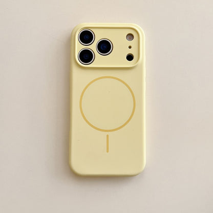 Capa de Silicone Magnética de Carregamento Sem Fio MagSafe de Cor Sólida para iPhone 17 Pro Max/17/17 Pro Capa Traseira Protetora