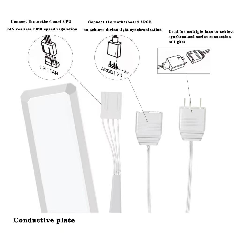 ICE Whale WX-3 Wireless Splicing Fan ARGB Air-Cooled Cooling Accessories 1600RPM 12CM Chassis Fan