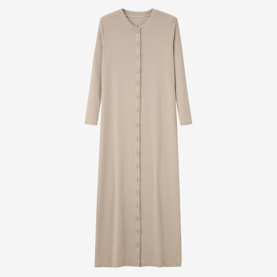 AS 2025 summer woman dress comfortable ribbing maxi button dress  lady clothes