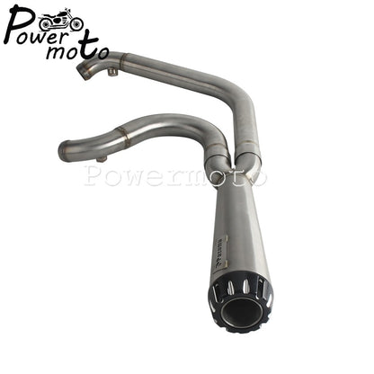 Motorcycles 2-Into-1 Exhaust Muffler Pipes Tube For Harley Dyna Fat Bob Low Rider S Street Bob Wide Super Glide FXD 2006-2017