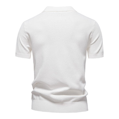 AIOPESON Men's Summer Breathable Polo Shirt Short Sleeve Solid Color Casual Polo Shirts for Men Lightweight Stretch Polo ?