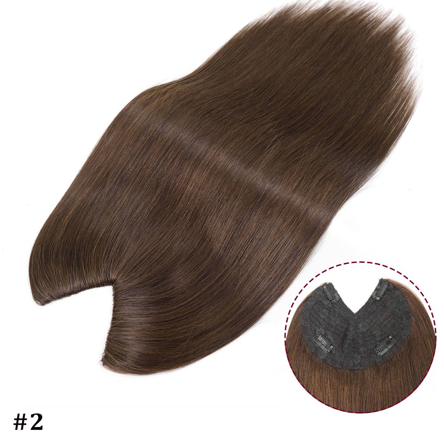 Extensões De Cabelo Humano Com Presilha Em V Para Mulheres Com Topo Invisível Castanho Loiro Destaque Para Mulheres Cabelo Liso Brasileiro Remy 16 Polegadas
