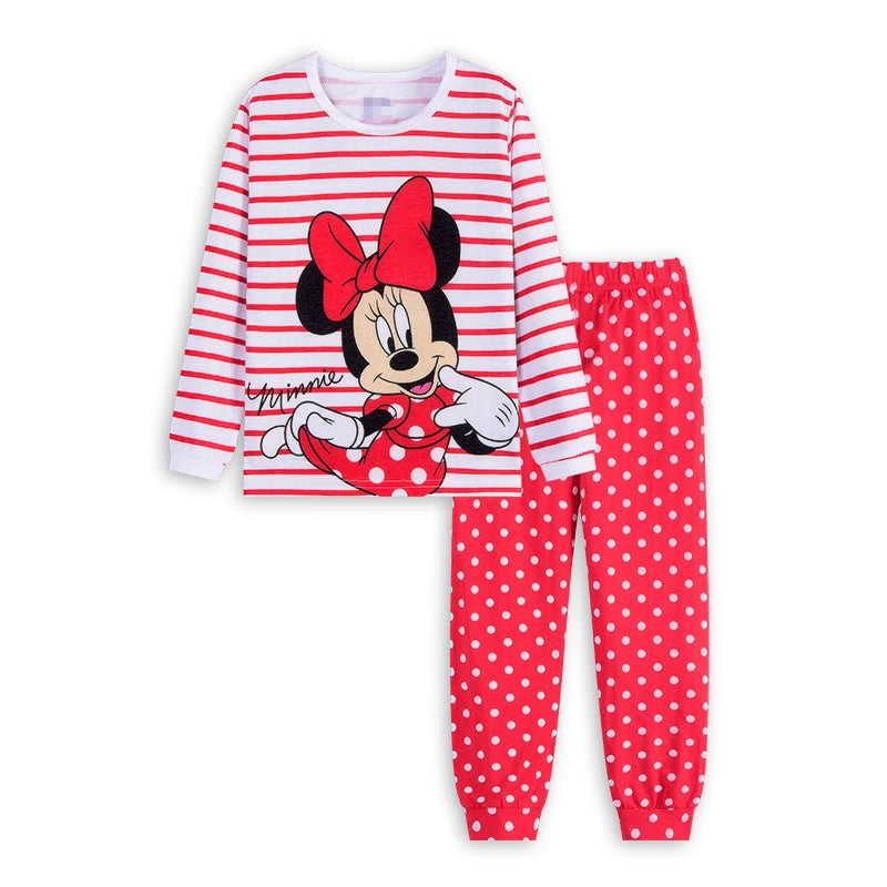 New Kids Pajama Set Cotton Soft minnie Print Loungewear Long Sleeve Pjs Sleepwear for Toddler Boys Girls