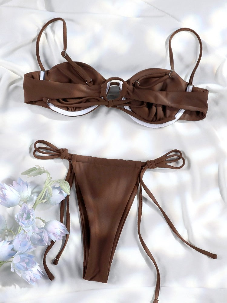 3 Pieces Bikini Set Sexy Push Up Bathing Suit Bandage Bikinis Low Waist Swimwear 2025 String Bikini Sets Women Summer swimsuit