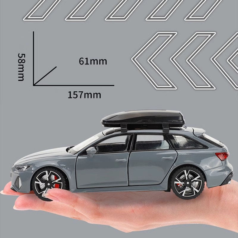 1/32 Audi RS6 Modelo de Carro de Brinquedo com Luz Sonora Portas que Abrem Liga Diecast Modelo de Veículo de Coleção Brinquedo para Menino Adulto Presente de Festival