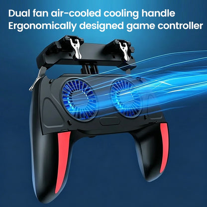 H10 4 Fingers Mobile Phone Game Handle with Radiator Aim Shooting Gamepad Joystick Controller for IOS Android Gaming Accessories