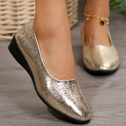 2025 Fashion Bling Flat Shoes for Women Spring Autumn Solid Pointed Toe Women's Shoes All-Match Plus Size Flats Shoes Ladies