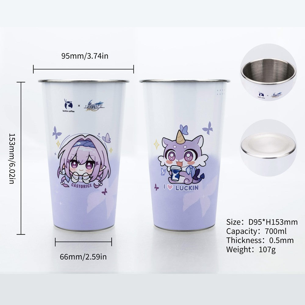 700ML Large Capacity Stainless Steel Cold Color Changing Cold Water Cup Drinking Cup With Straw Lid Collection Gift In Stock