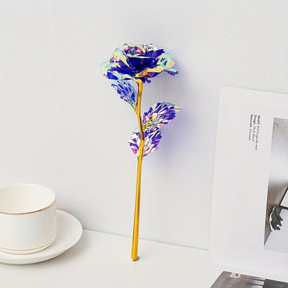 10pcs Artificial Flower Foil Rose Flower Simulation Artificial Rose Flower DIY Golden Plated Foil Rose Love Flower Party Supplie