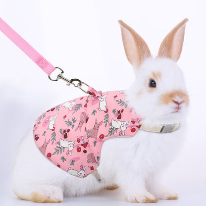 A Set of Stylish Printed Breathable Pet Rabbit Chest and Back for Outdoor Use