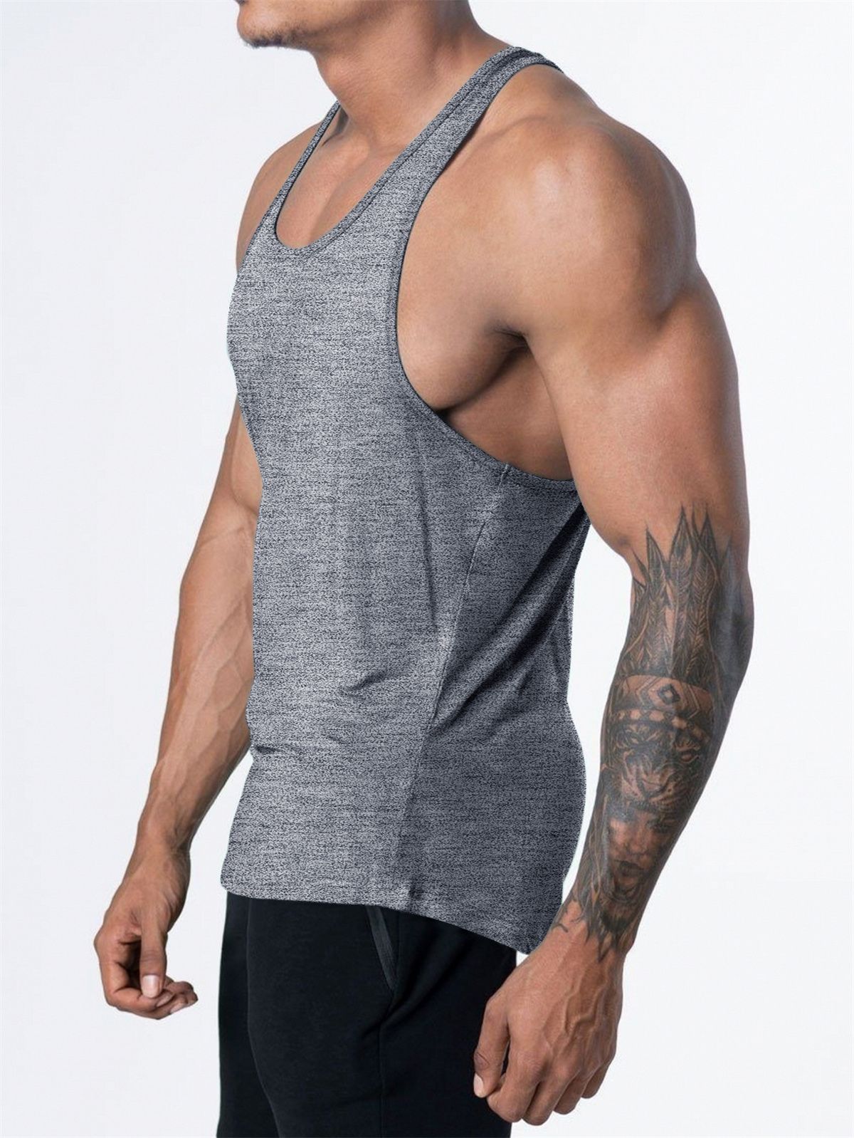 Quick Dry Bodybuilding Tank Top Men Gym Fitness Sport Sleeveless Shirt Male Casual Skinny Stringer Singlet Vest Workout Clothing